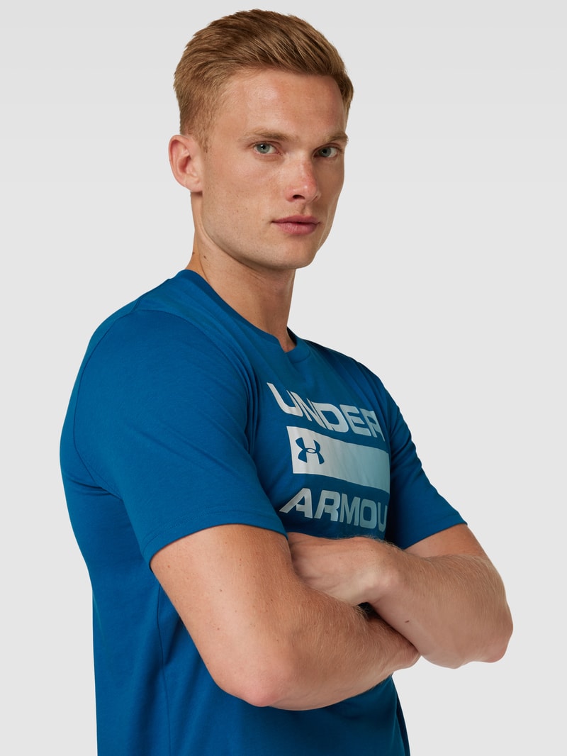 T-Shirt mit Label-Print Modell 'TEAM ISSUE' in petrol
