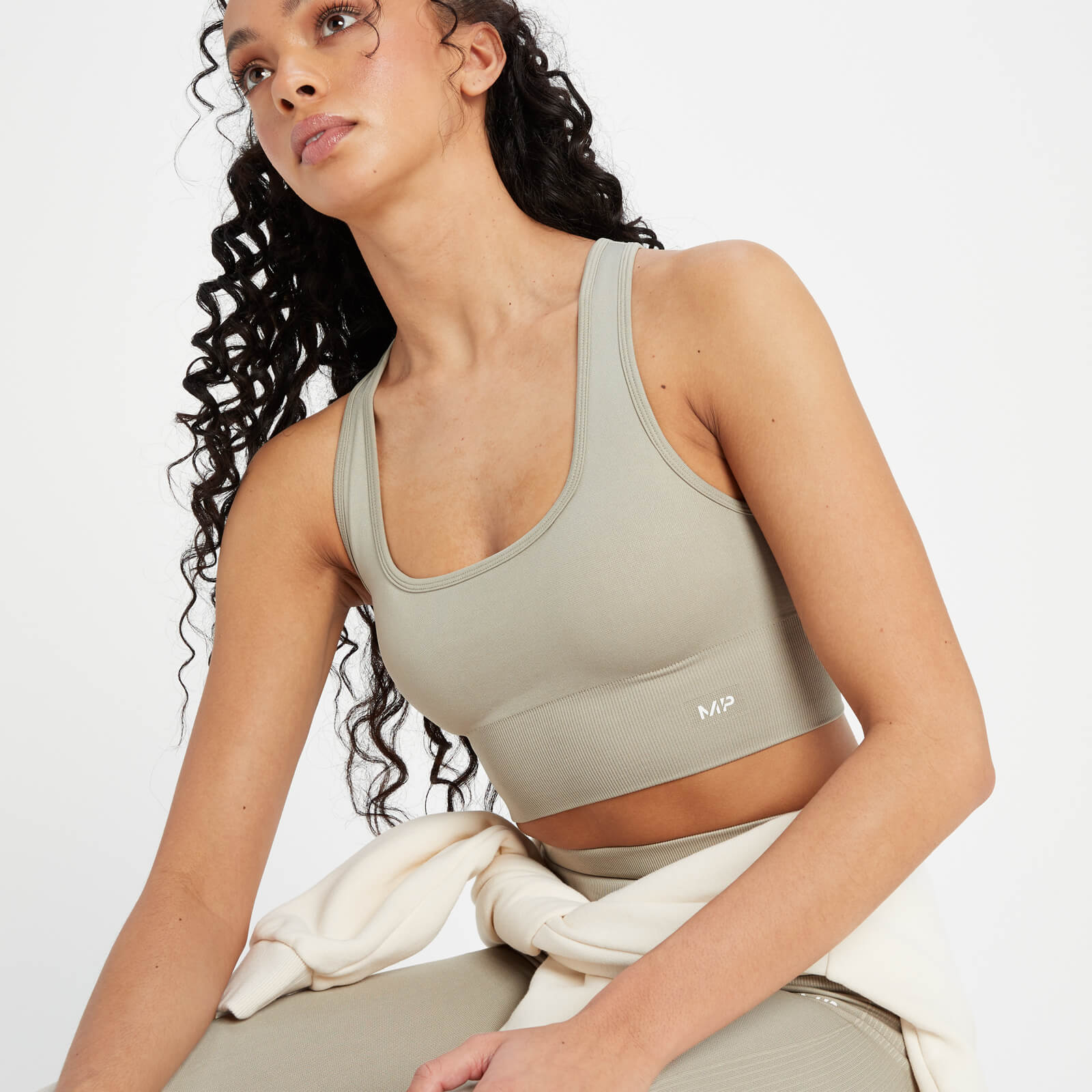 Brassière de sport sans coutures MP Shape pour femmes – Gris clair