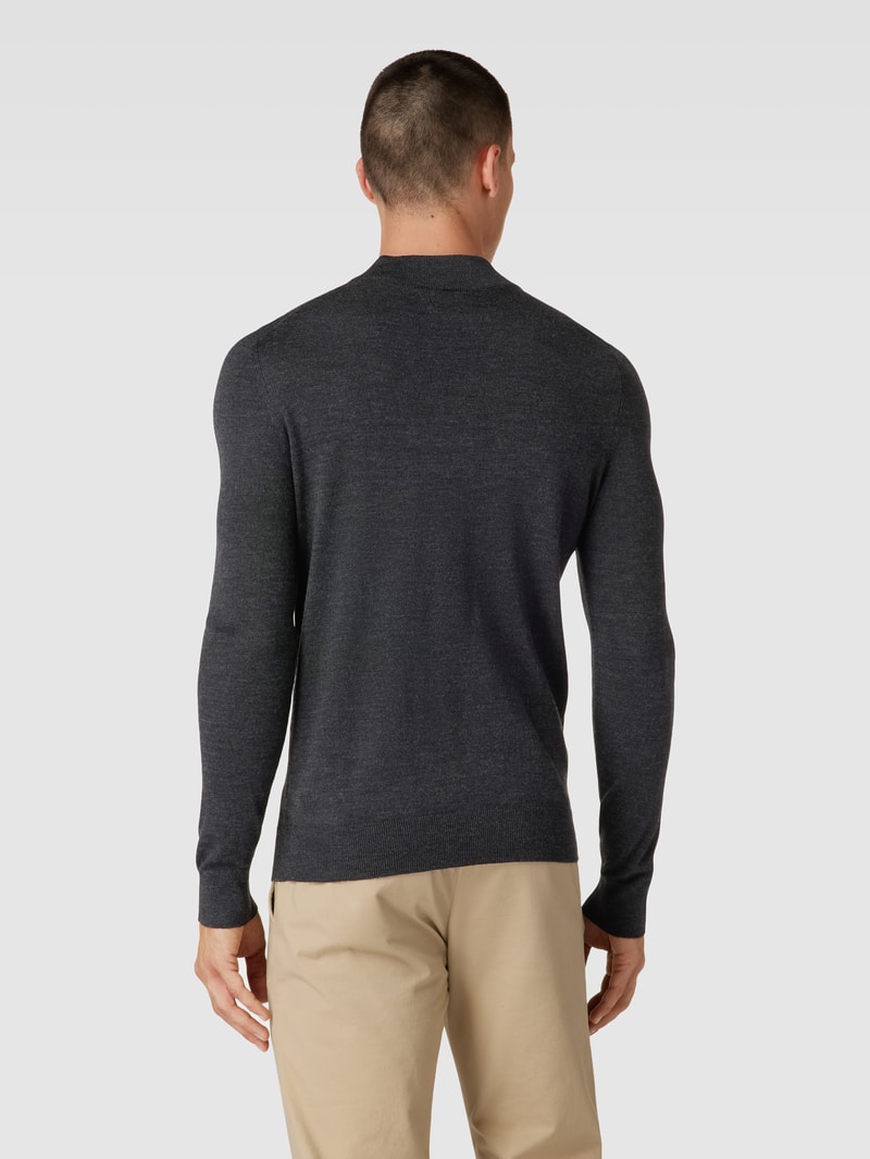 Strickpullover mit Rollkragen in anthrazit meliert