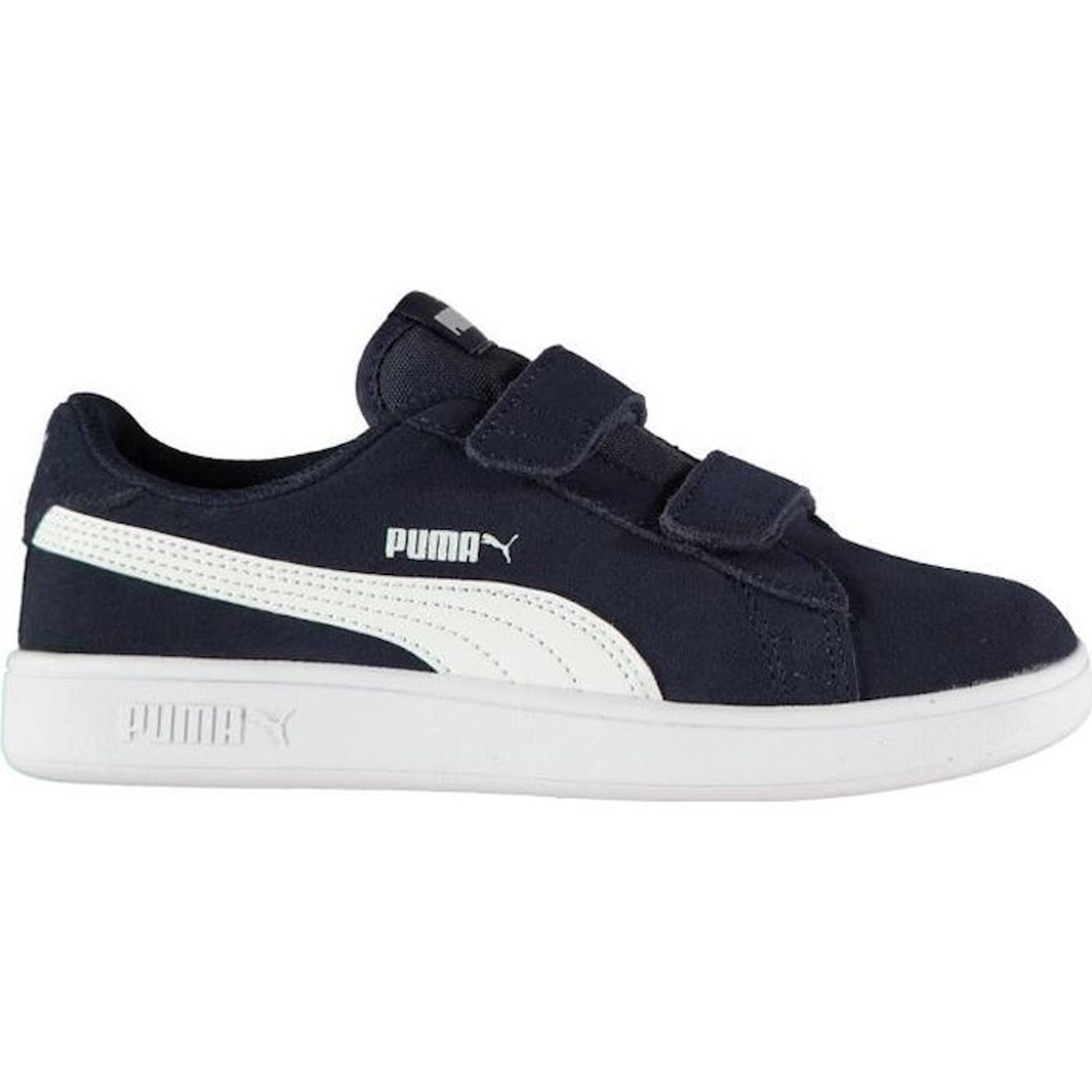 Puma Enfants Chaussures De Sport En Daim 2 Bandes Velcro bleu