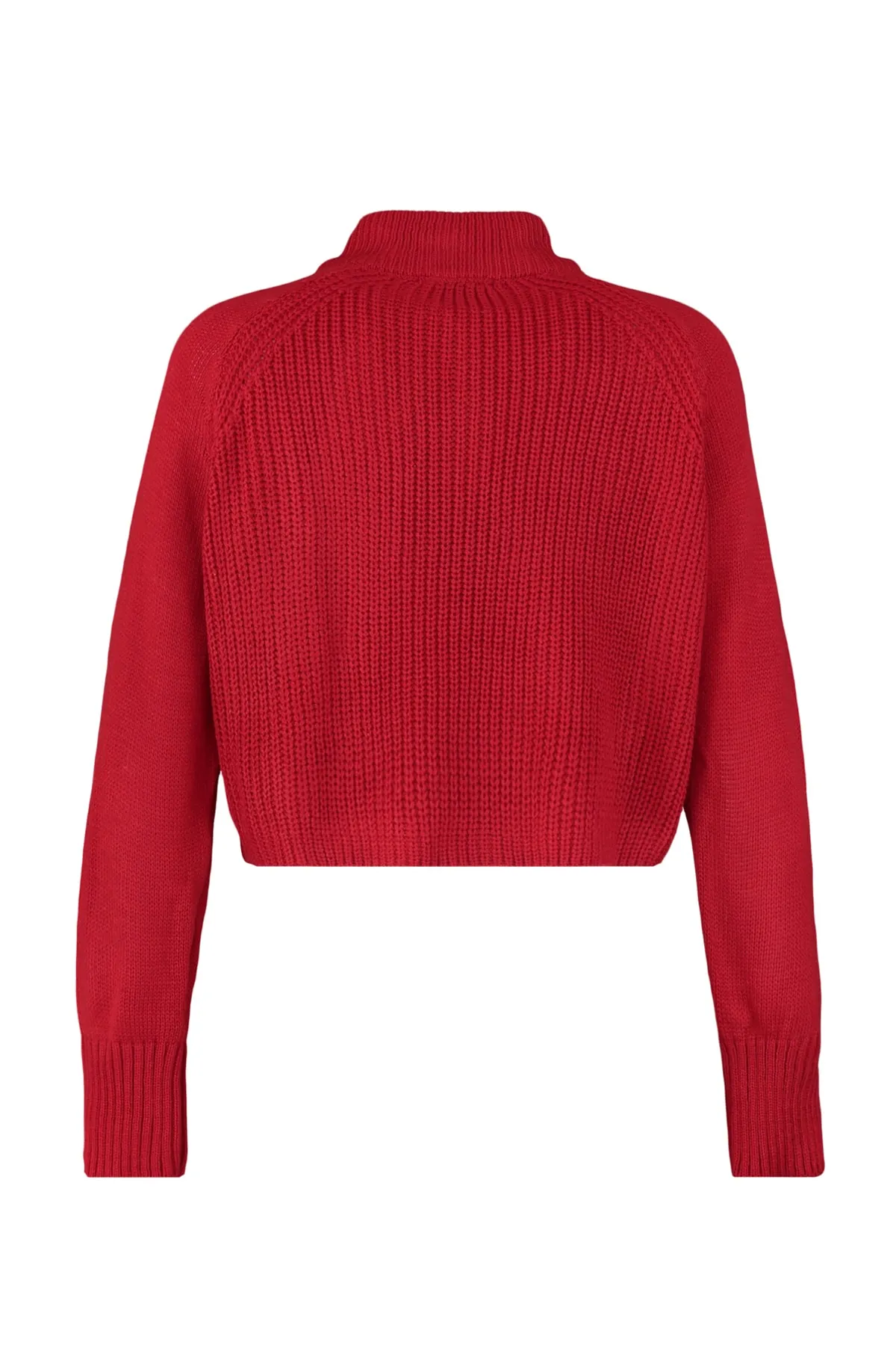 Trendyol Collection  Roter Strickpullover mit Stehkragen TWOAW22KZ1632