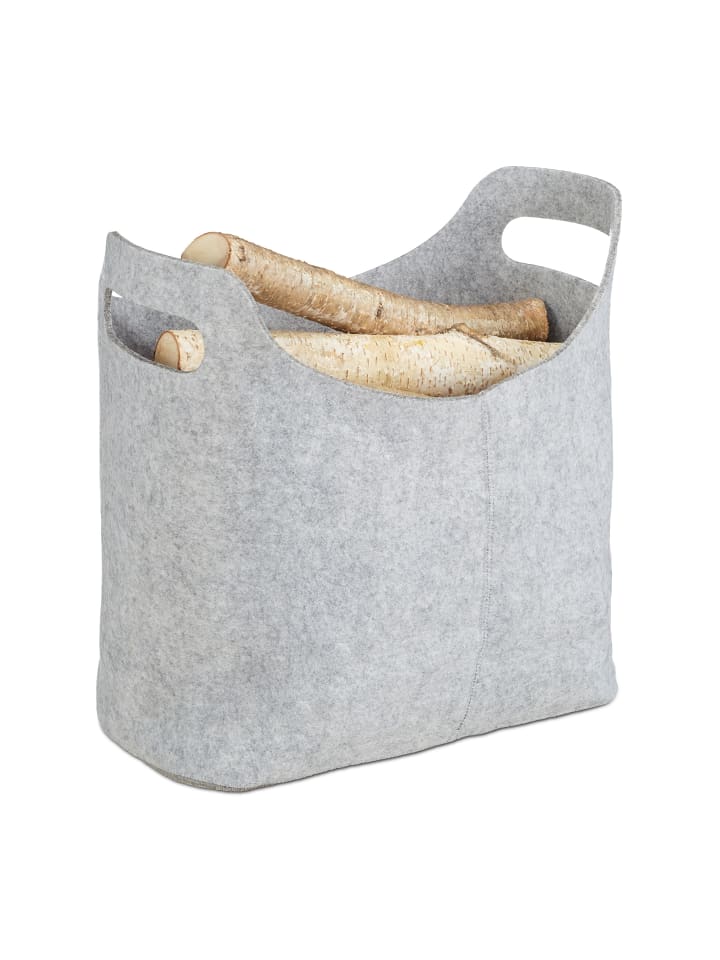 relaxdays Kaminholztasche in Grau - (B)40 x (H)39,5 x (T)23 cm günstig kaufen onesize