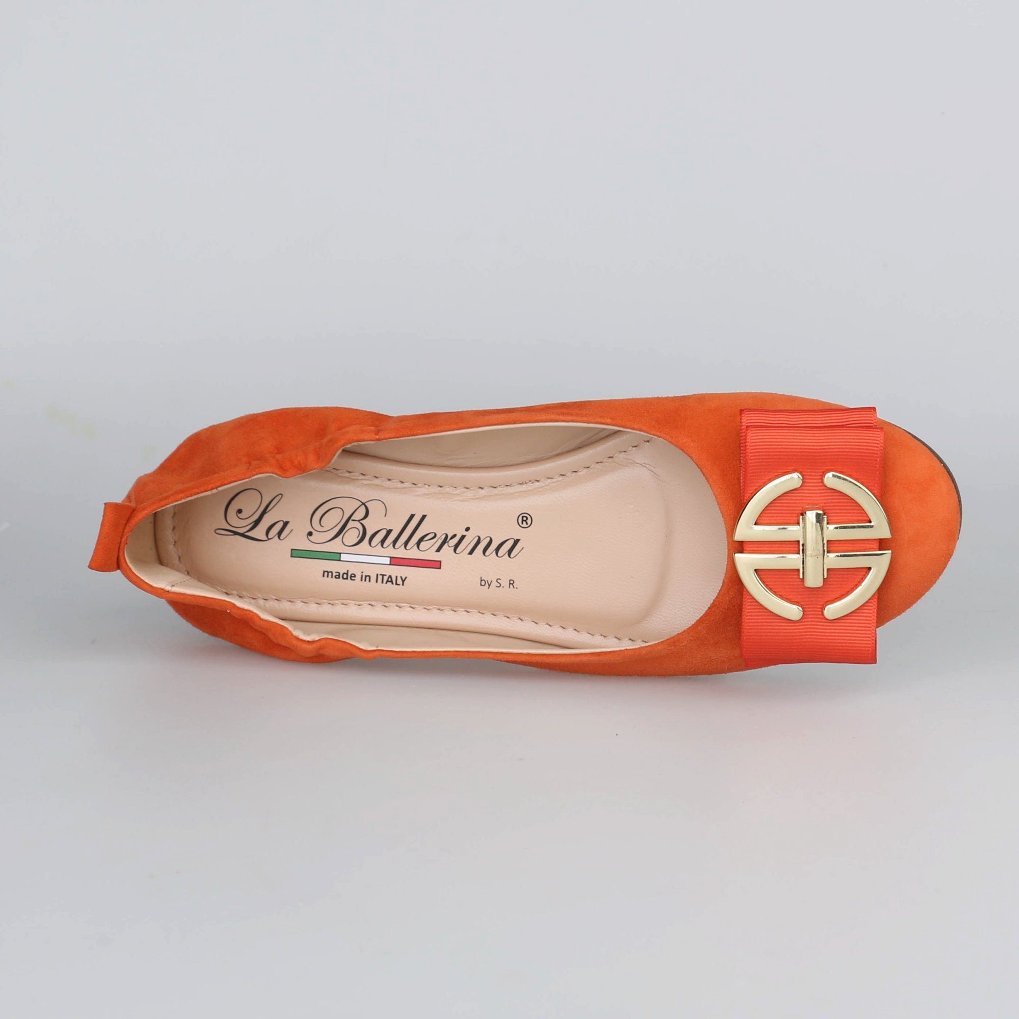 La Ballerina La Ballerina CAMBIO soft 8, Veloursleder, Orange Ballerina 2ei Schnallen im Lieferumfang, Trend Ballerinas 2024