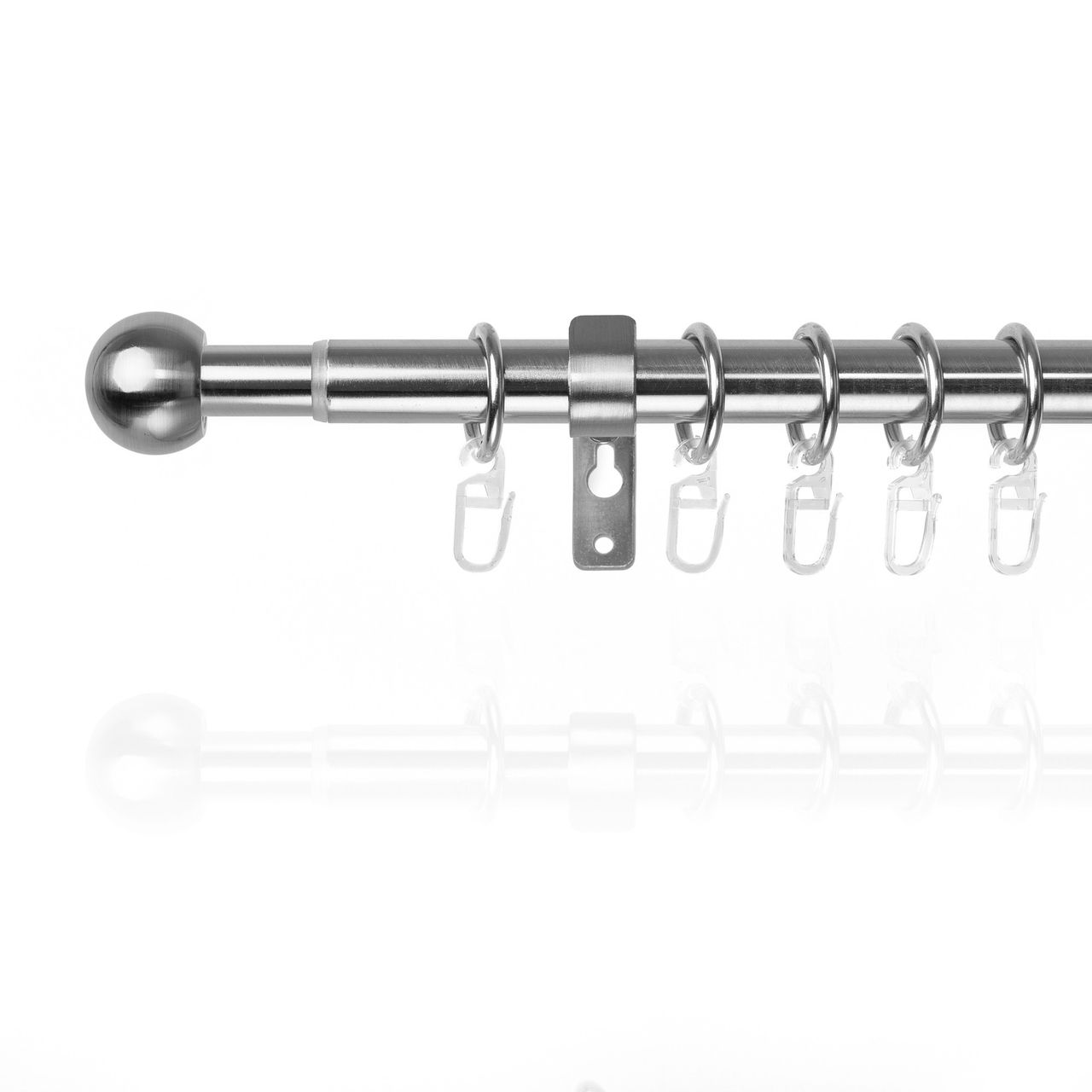 Lichtblick Gardinenstange Kugel, 20 mm, ausziehbar 120 - 230 cm - Edelstahl Optik