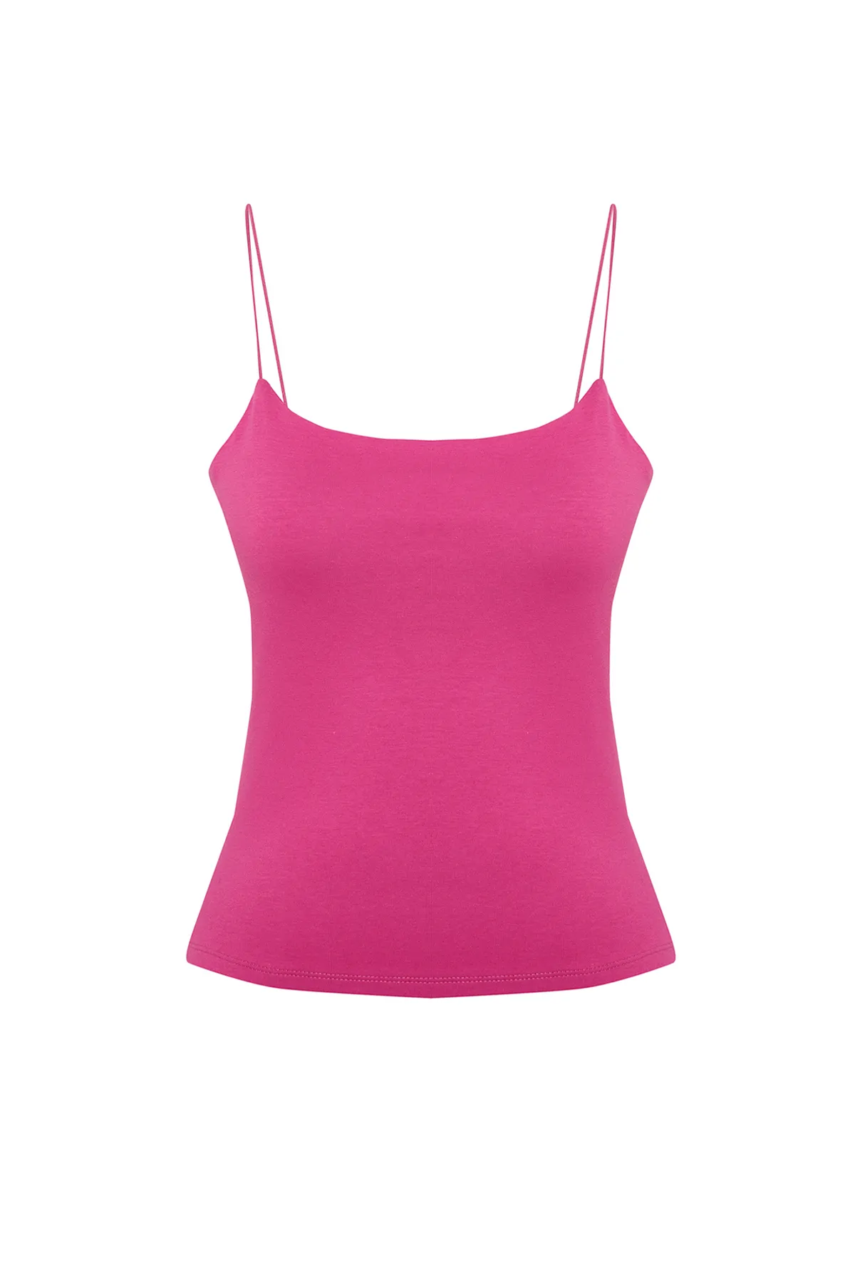 Trendyol Collection  Fuchsiafarbenes Trägertop aus Strick mit Stretchanteil und normaler Passform TWOSS24AL00024