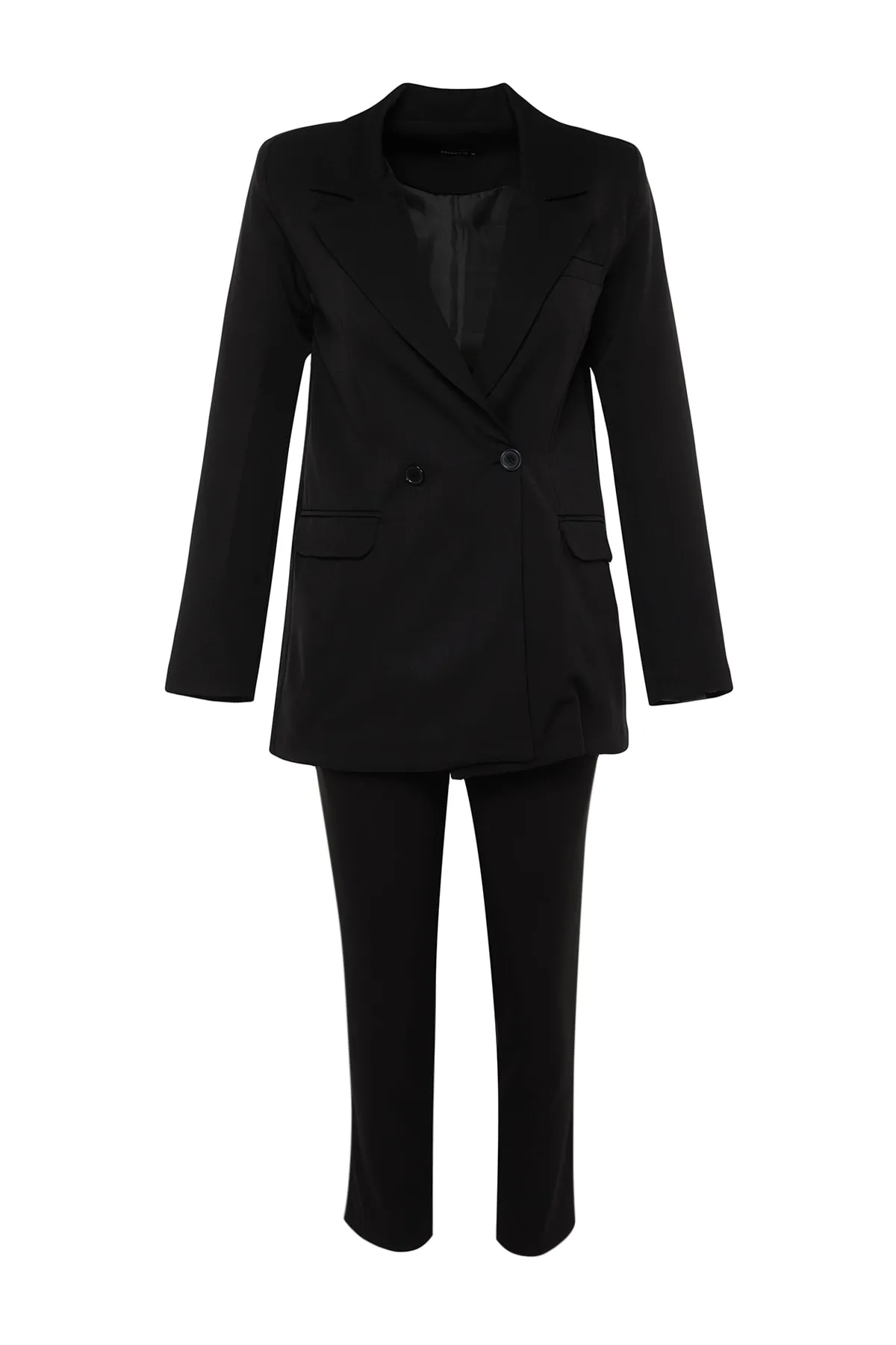 Trendyol Modest  Schwarzer Blazer, Jacke, Hose, gewebter Unterteil, Oberteil, Anzug TCTAW23US00132