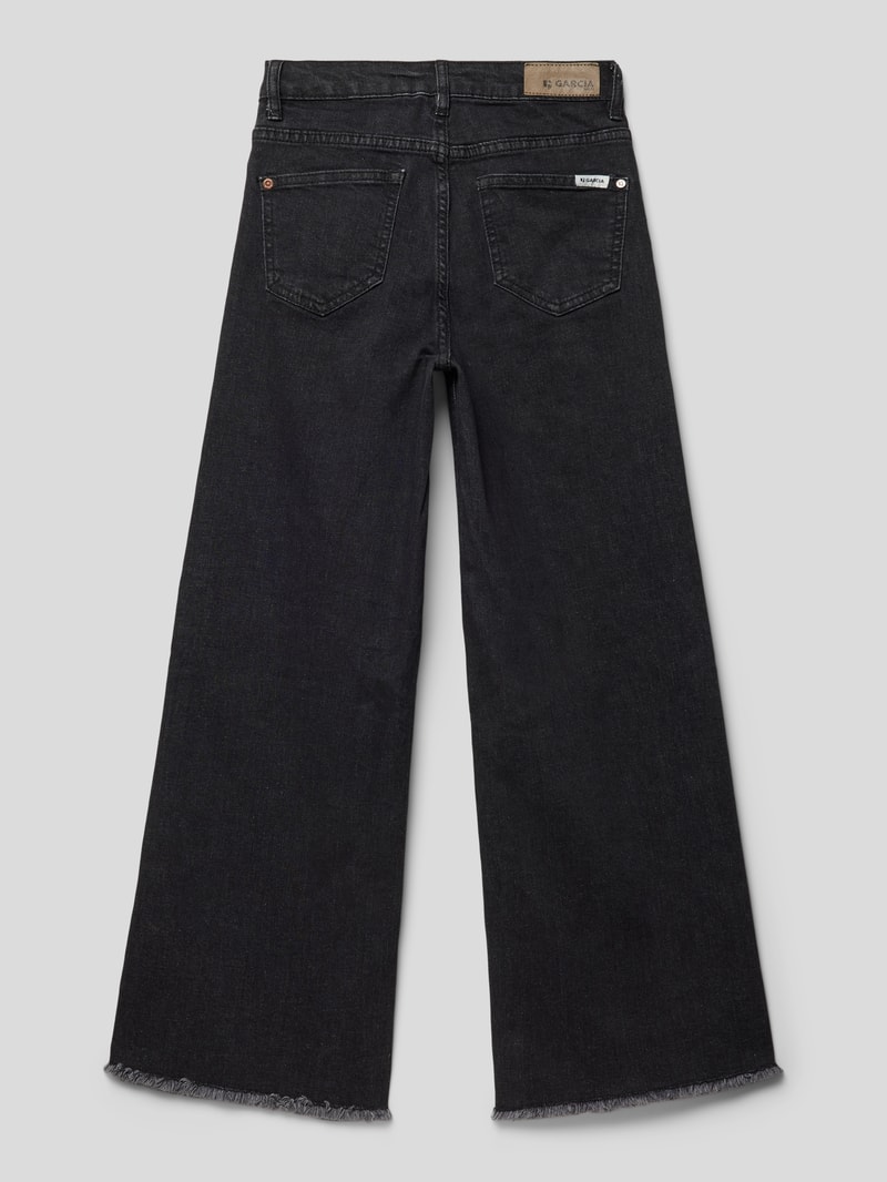 Wide Leg Jeans mit französischen Eingrifftaschen Modell 'ANEMAY' in anthrazit