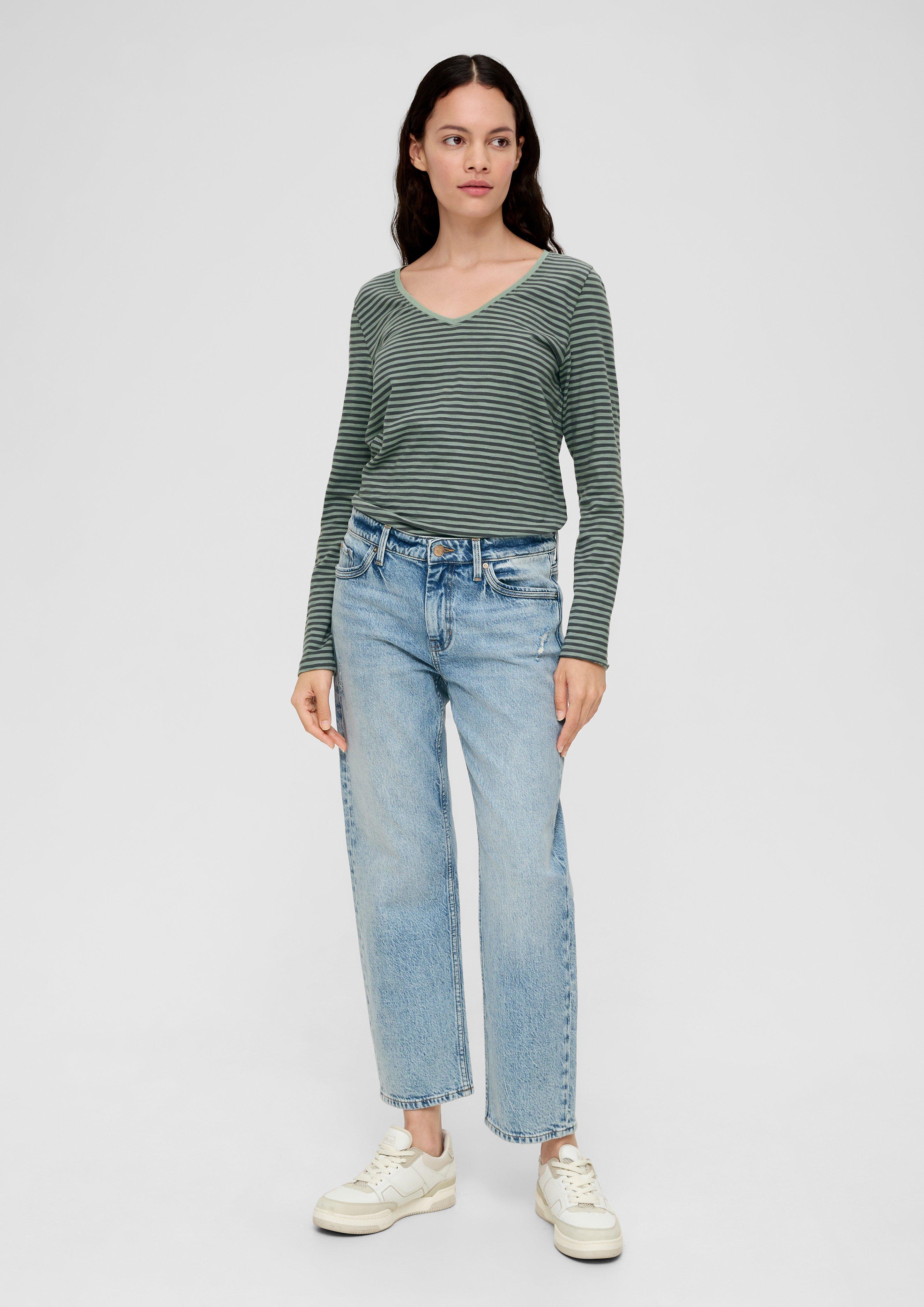 Gestreiftes Longsleeve mit Rollsaum  2135958-72H2