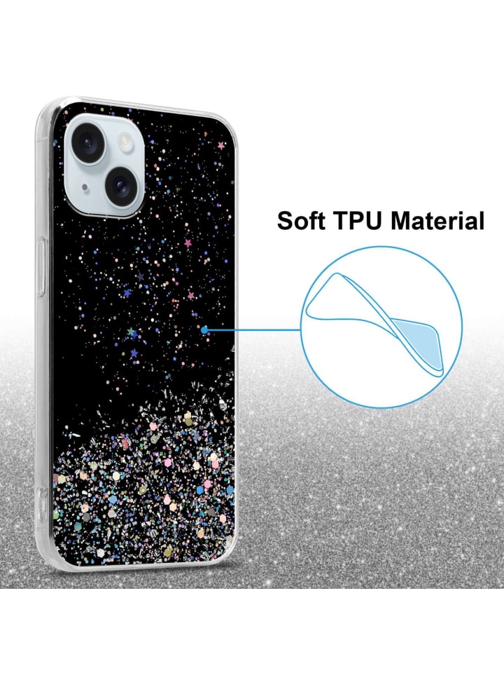 cadorabo Hülle für Apple iPhone 15 Glitter in Schwarz mit Glitter günstig kaufen onesize