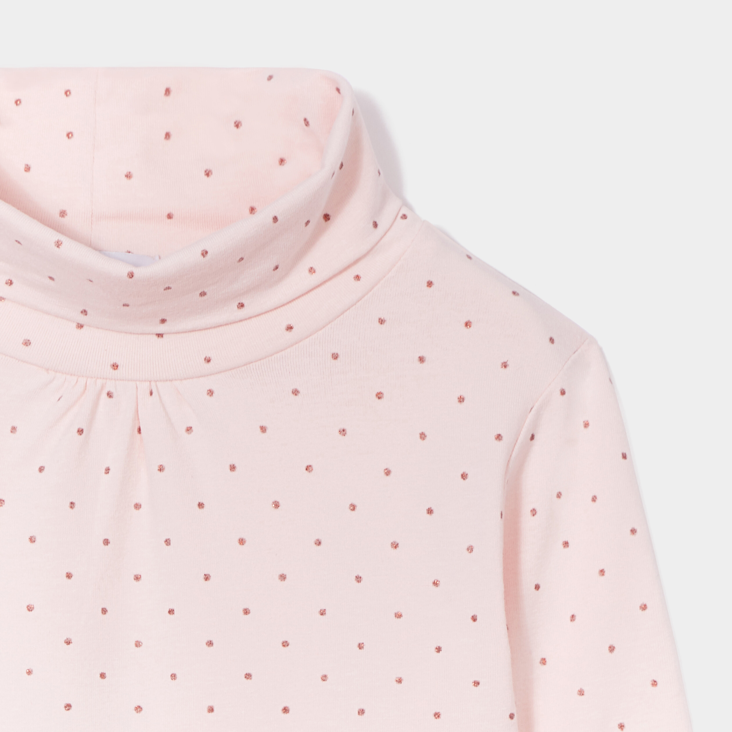 Lot 2 t-shirts col roulé rose clair fille | La Halle