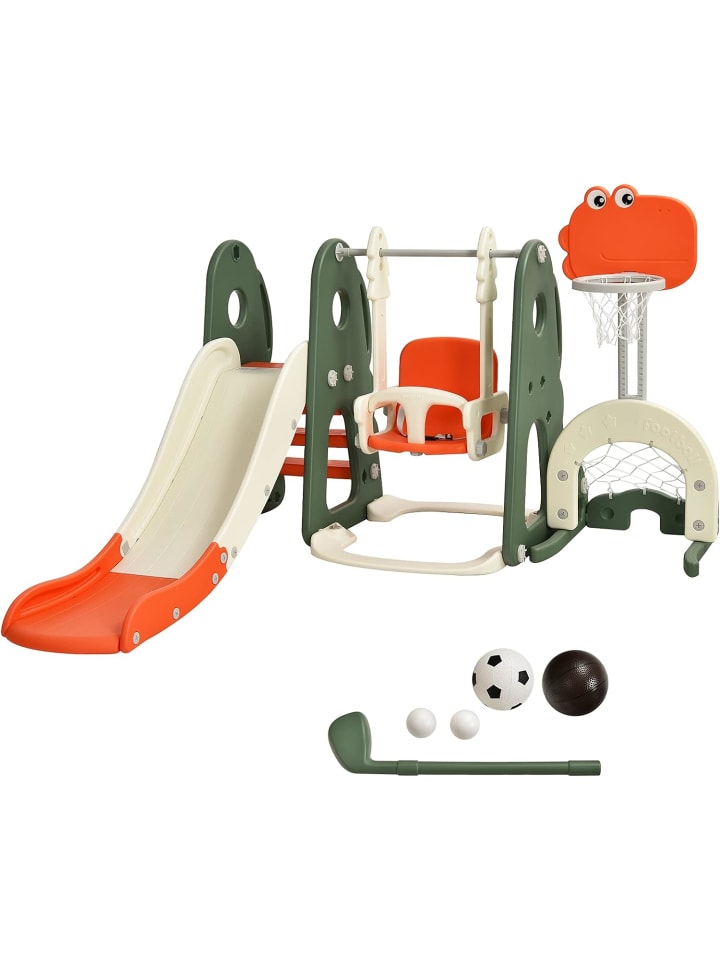 COSTWAY 6 in 1 Spielplatz in Orange günstig kaufen onesize