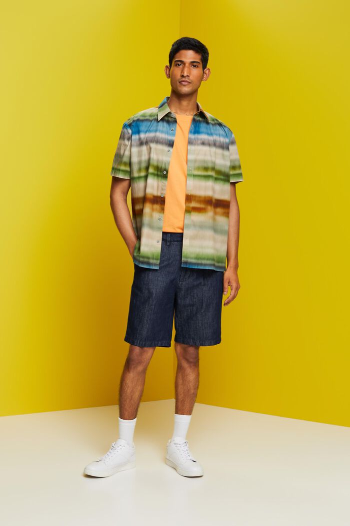 Chino-Shorts aus Baumwolle und Leinen