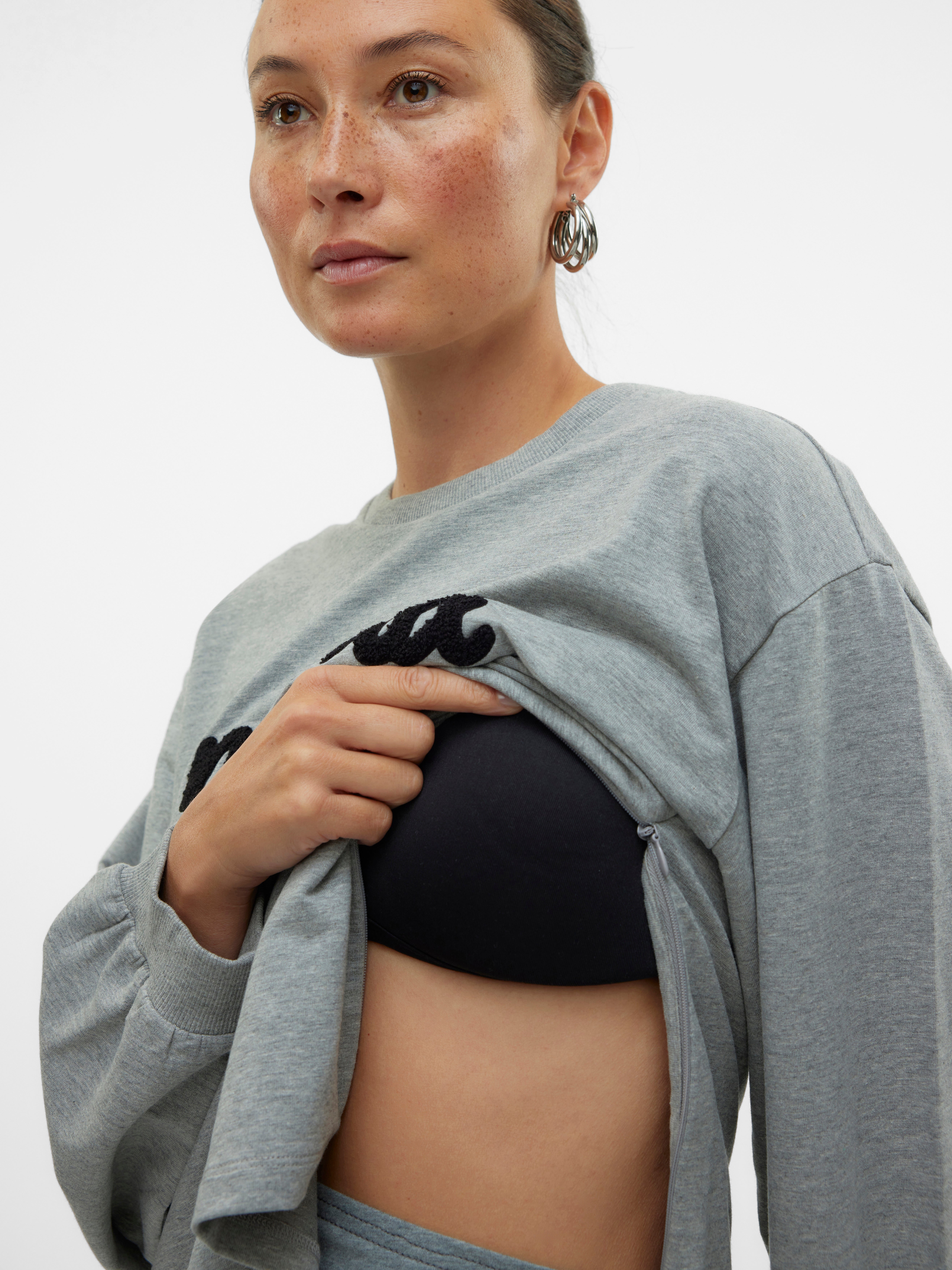 Normal geschnitten Rundhals Sweatshirt