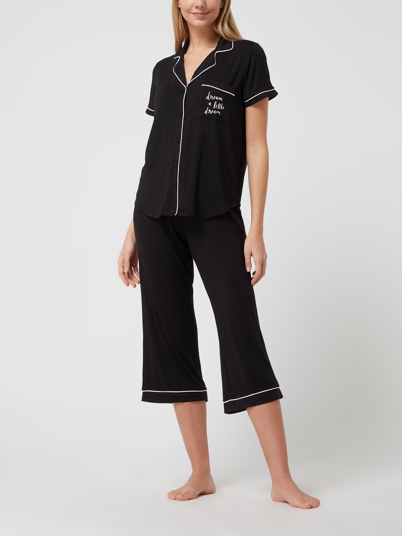 Pyjama mit Stretch-Anteil in schwarz