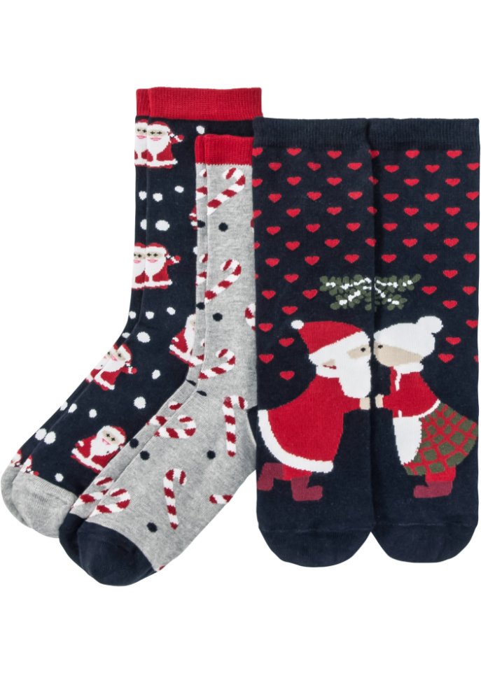 Weihnachtssocken (3er Pack) mit Bio-Baumwolle