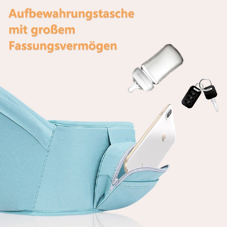 BUMHUM Bauchtrage Multifunktionale Bauchtrage Ergonomische Babytrage, mit Hüftsitz/reine Baumwolle Babytrage-Hüftbank