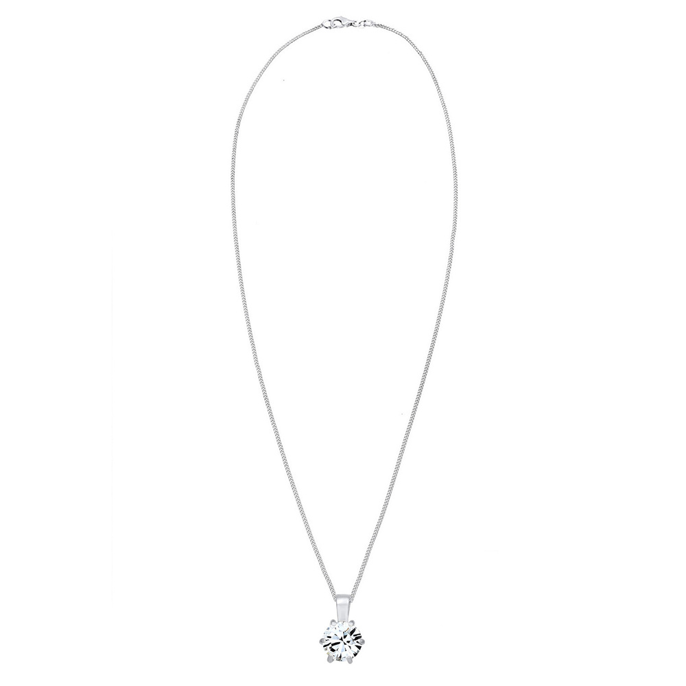 Elli Elli Collier Femmes Char Solitaire Étincelant avec Cristal en Argent Sterling 925 collier