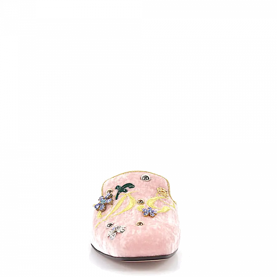 Dolce & Gabbana - Pantoletten JACKIE R Samt - pink