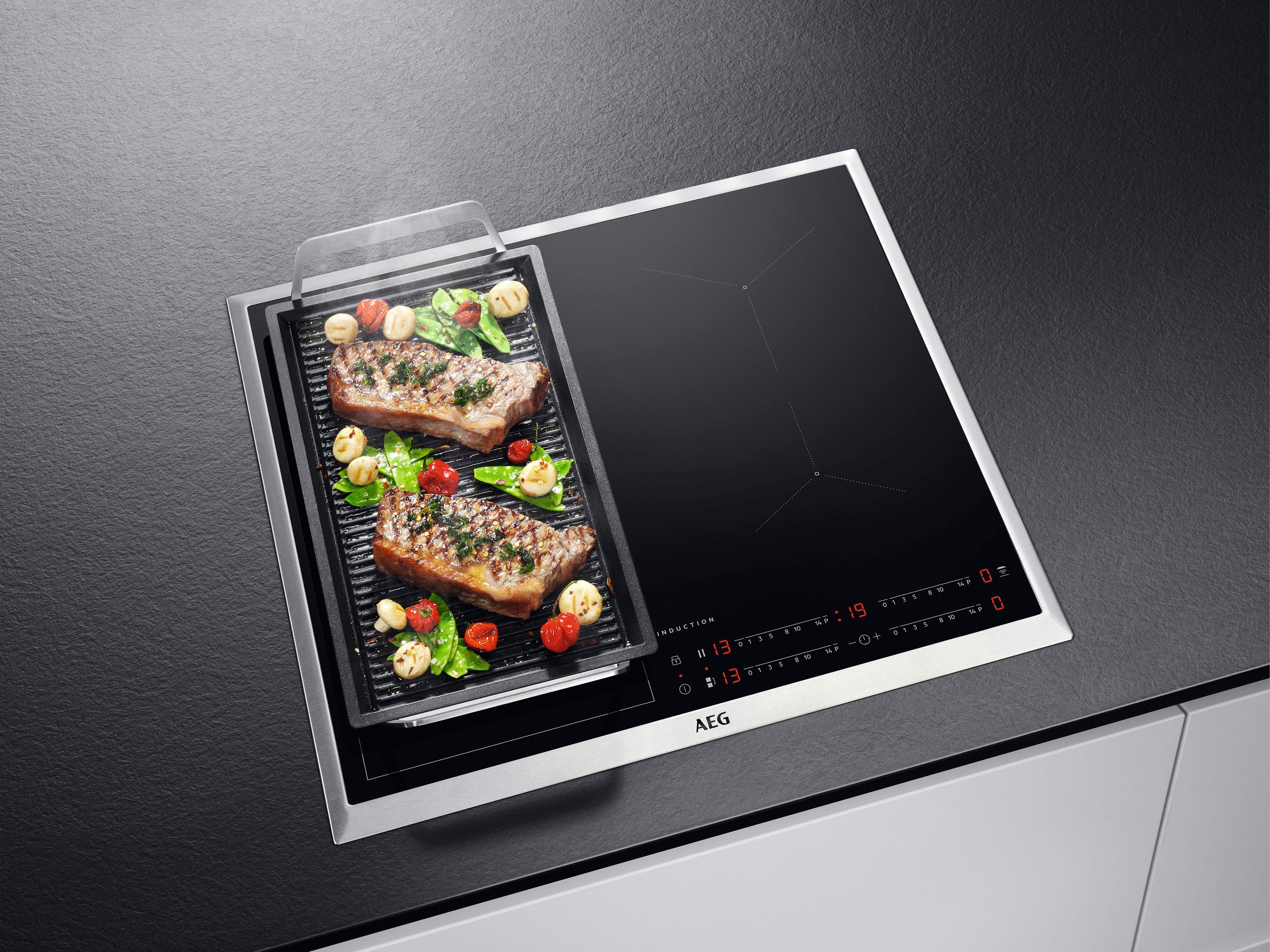AEG Induktions-Kochfeld IKE64441XB, mit Hob²Hood - Funktion