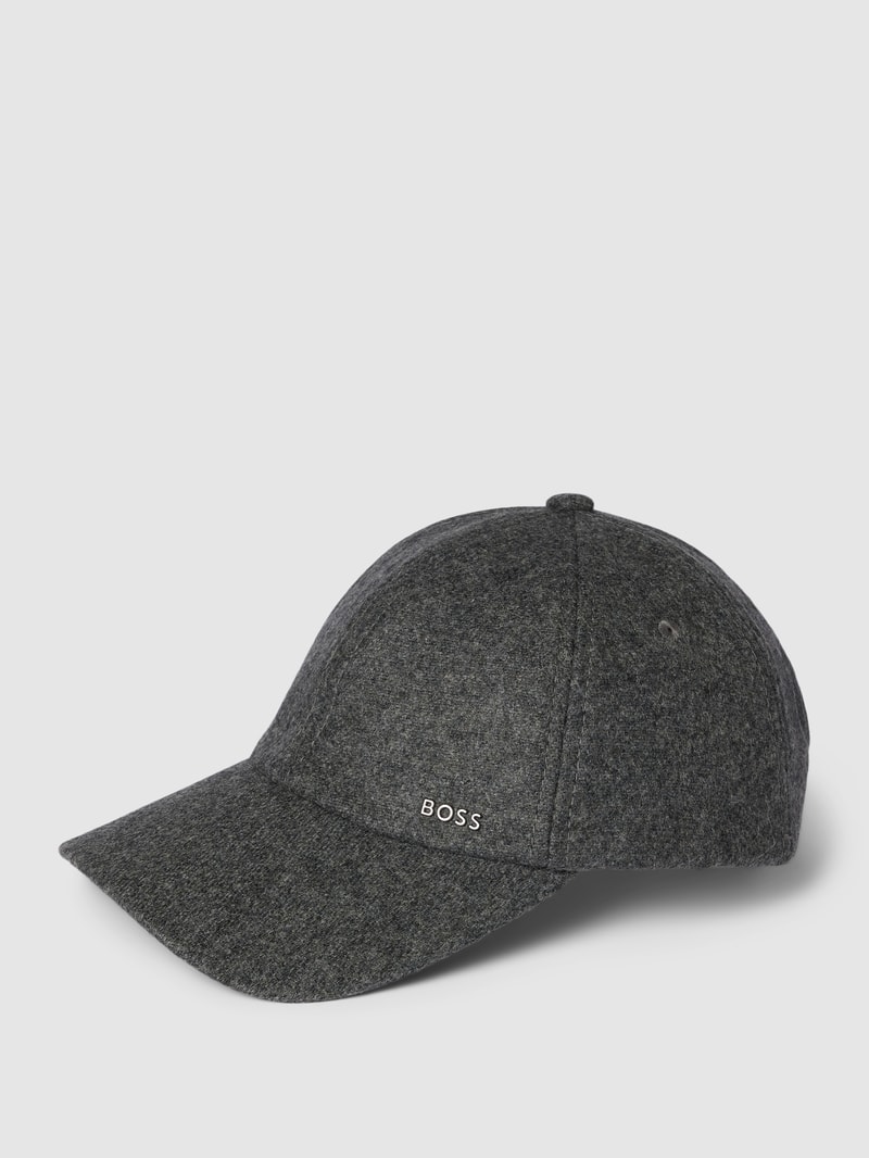Basecap mit Label-Applikation Modell 'Zed' in mittelgrau