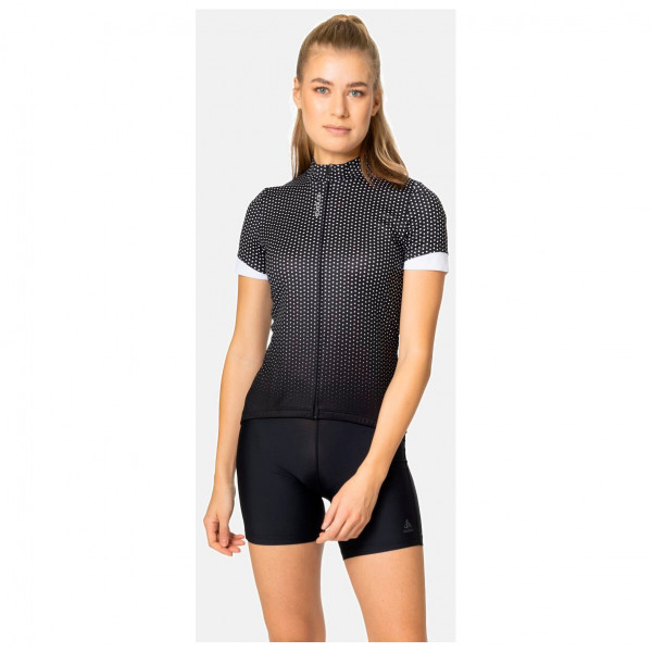 Odlo - Women's T-Shirt S/U Collar S/S FZ Essential Print - Radtrikot