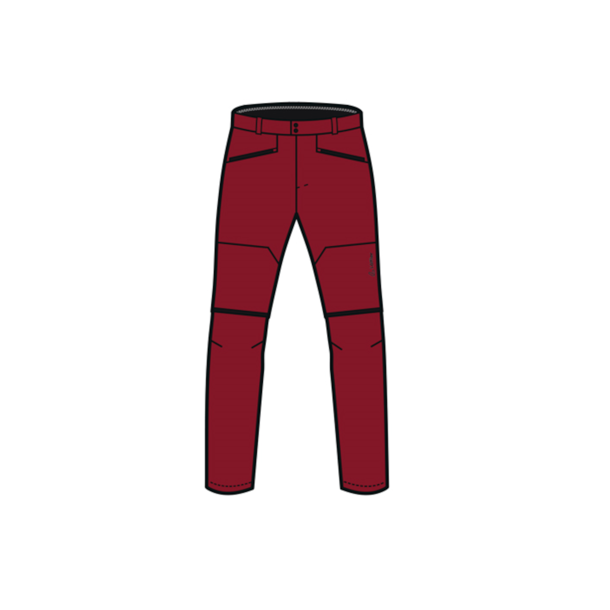 Löffler Tapered CSL rote Herren Zip-Off Hose