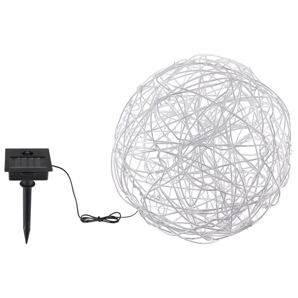 etc-shop LED Solarleuchte, LED-Leuchtmittel fest verbaut, Warmweiß, Solarleuchte Kugel Außen Kugelleuchte Erdspieß