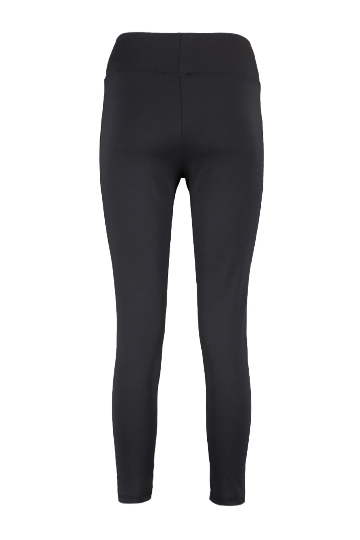 Trendyol Curve  Schwarze gestrickte Sportstrumpfhose mit Raffung TBSSS22TY0020