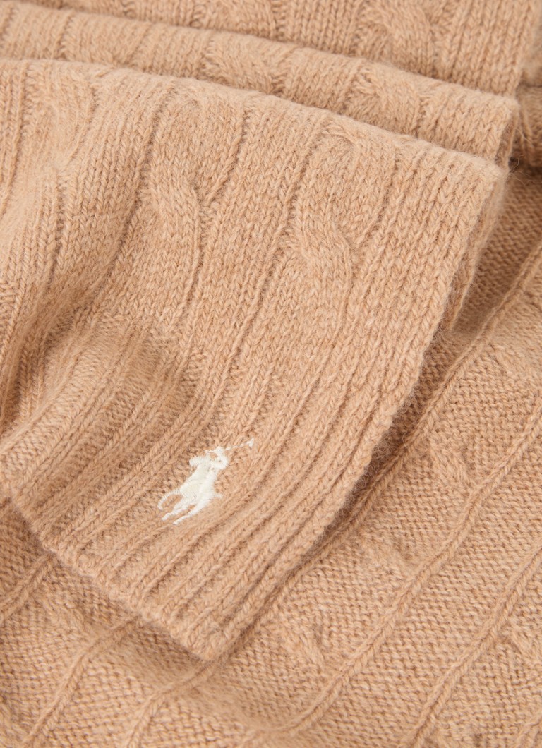 Ralph Lauren  Kabelgebreide sjaal in kasjmierblend 183 x 27 cm