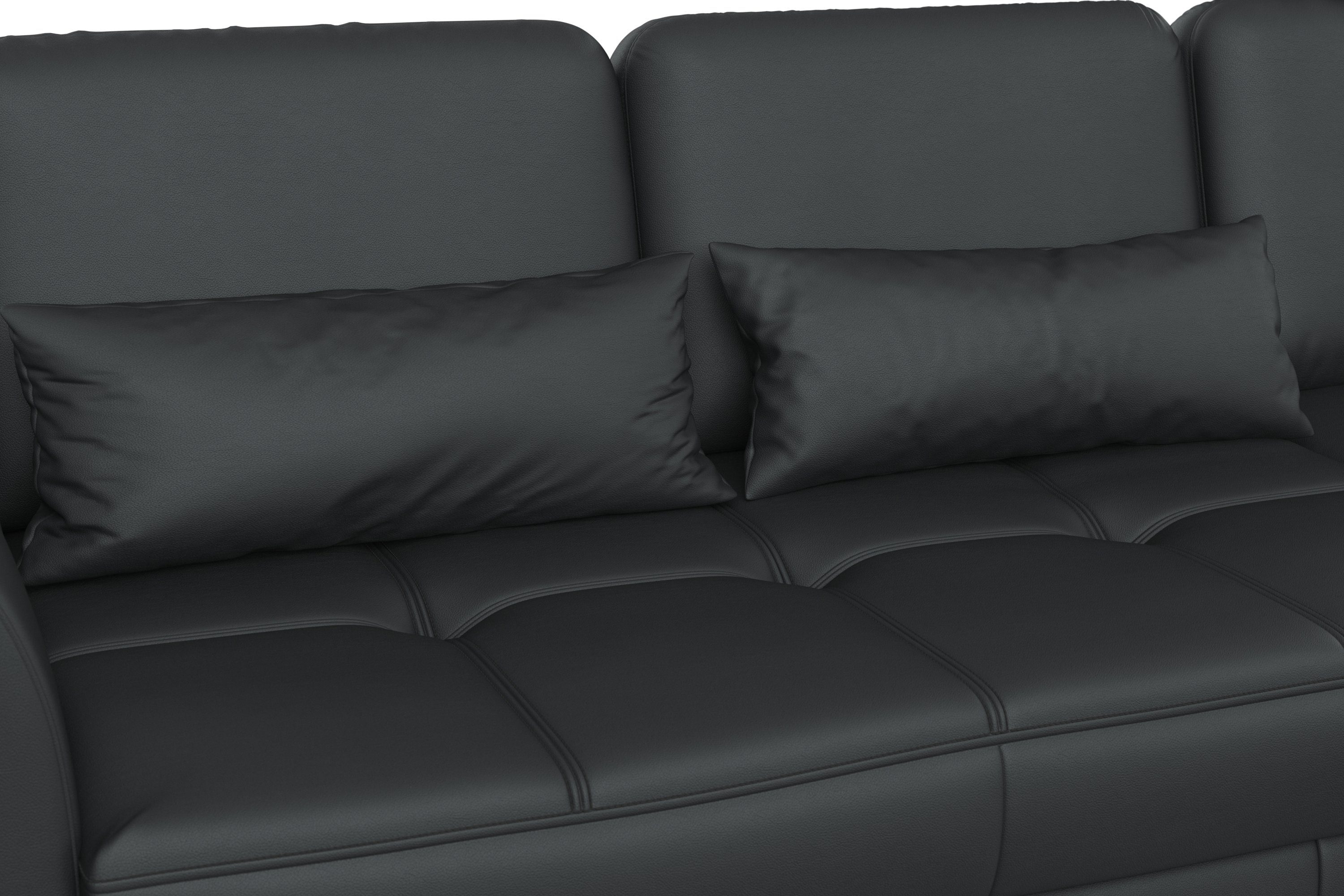 sit&more Ecksofa Bendigo, inklusive Sitztiefenverstellung, Bodenfreiheit 12 cm, in 2 Fußfarben