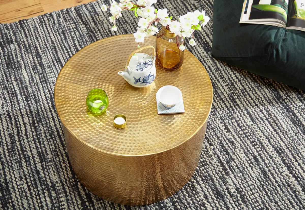 Wohnling Couchtisch RAHI 61 x 40,5 x 61 cm Gold