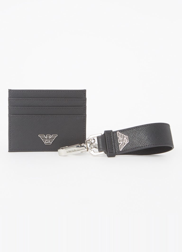 Emporio Armani bőr kártyatartó kulcstartóval díszdobozban