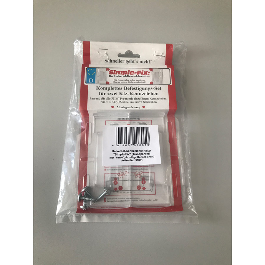ALUTEC Kennzeichenhalter "Simple Fix klar", 2 Stück - ATU