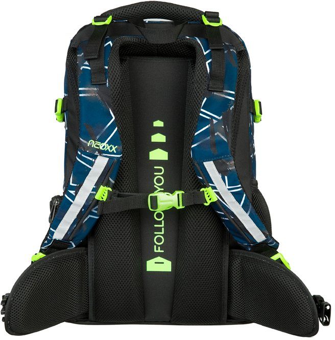 neoxx Schulrucksack Active, Flash yourself, aus recycelten PET-Flaschen
