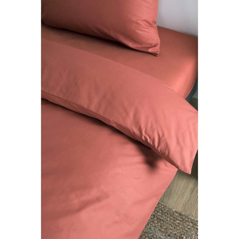 Housse de couette unie en Coton Bio pour lit 1 personne