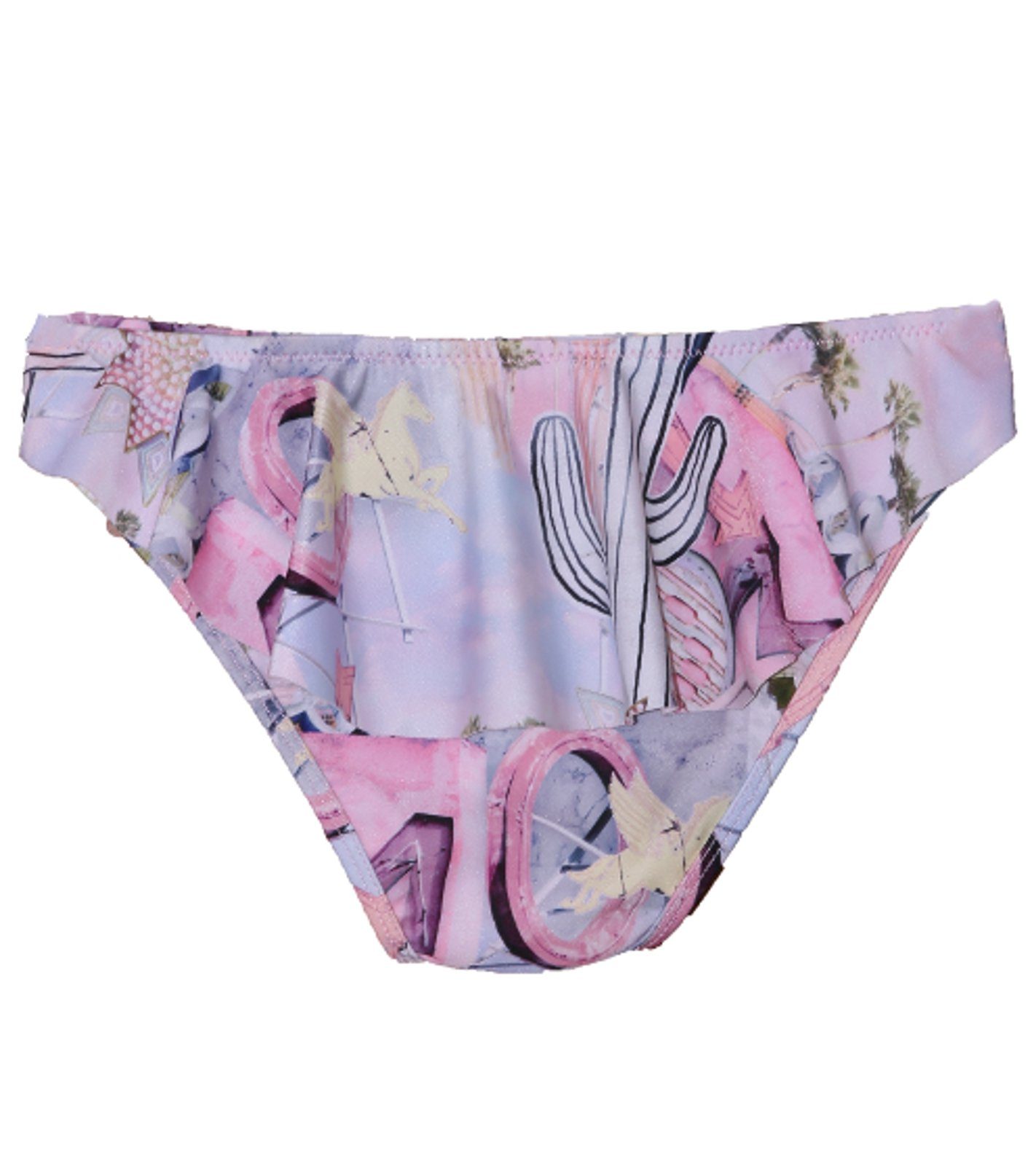 Molo Badehose Molo Nula Höschen komfortable Kinder Bikini-Hose mit Rüschen Strand-Hose Weiß/Rosa