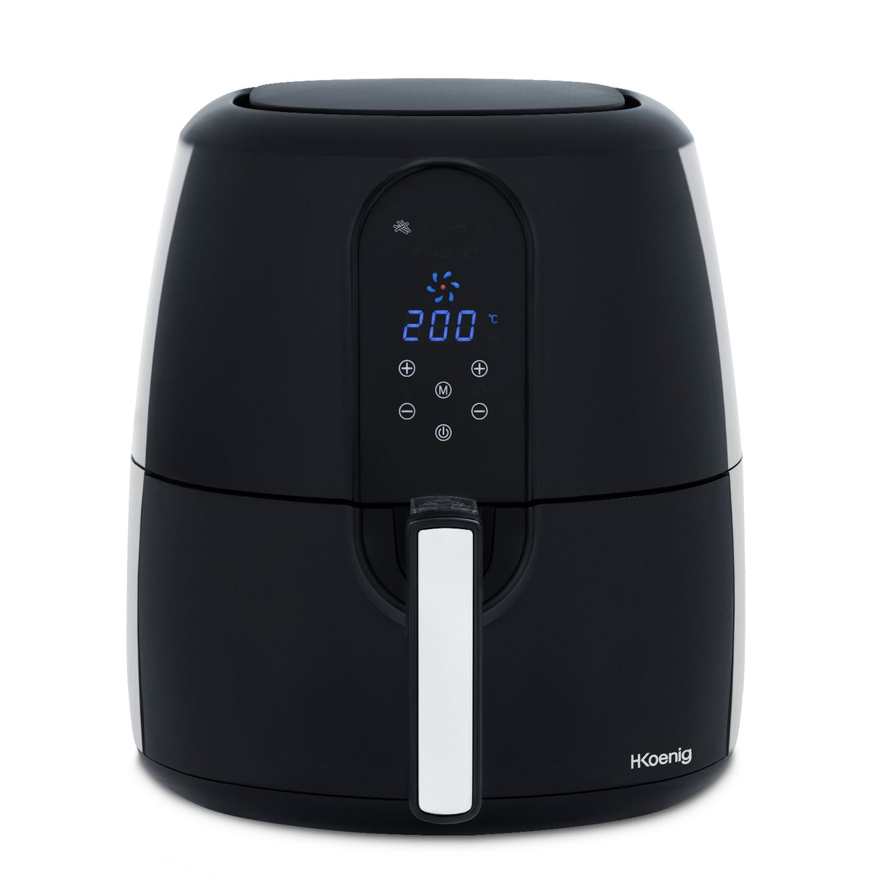 H.Koenig Air Fryer FRY820 Fritteuse ohne Öl, Fassungsvermögen 5,5 l, 7 Kochprogramme, Temperatur einstellbar von 80 °C bis 200 °C, Touchscreen, herausnehmbarer Korb, spülmaschinenfest, 1800 W