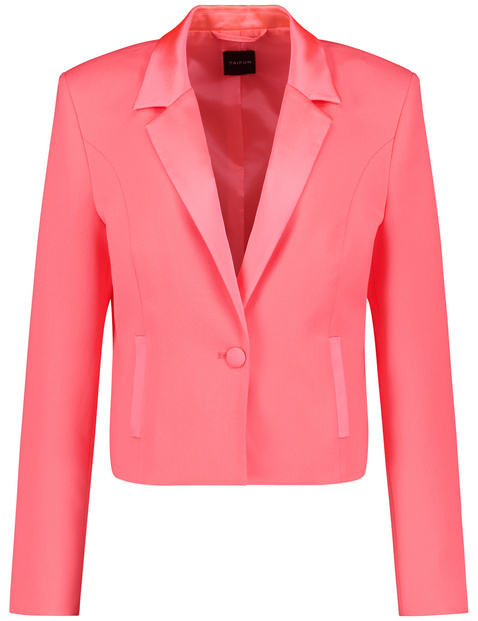 Kurzblazer mit Satin-Besatz
