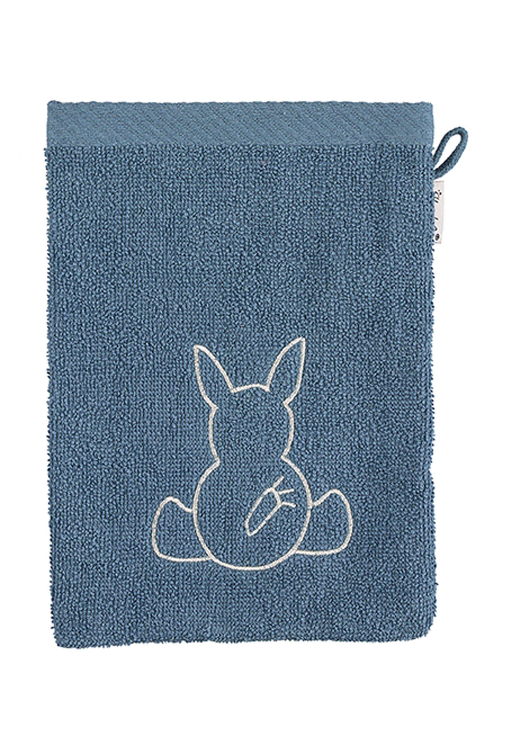 Sterntaler® Waschhandschuh 3er-Pack GOTS Waschhandschuhe Emmi (Stay true to nature, 1-tlg), Waschhandschuh - Nachhaltiger 3er Waschlappen Esel Emmi aus Frottee - Babywaschlappen Motiv Esel Emmi in Graublau, 15x21 cm - Seiftuch mit appliziertem Stickm