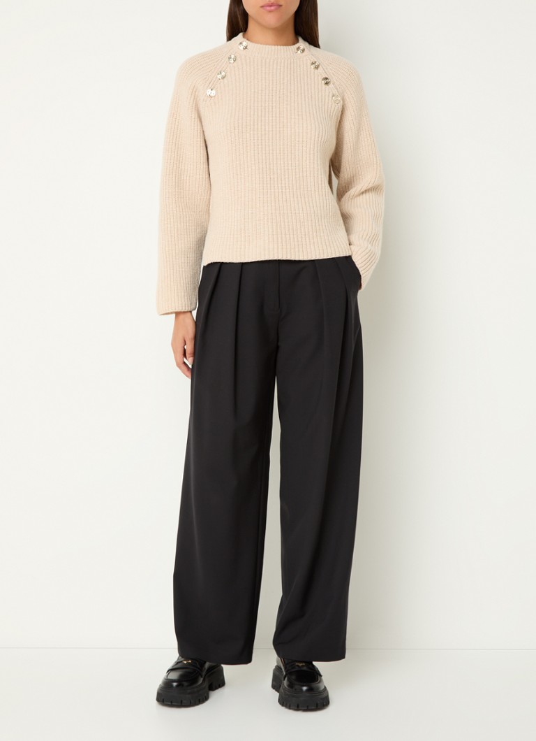 Maglione in lana a maglia grossa Maje con spacco