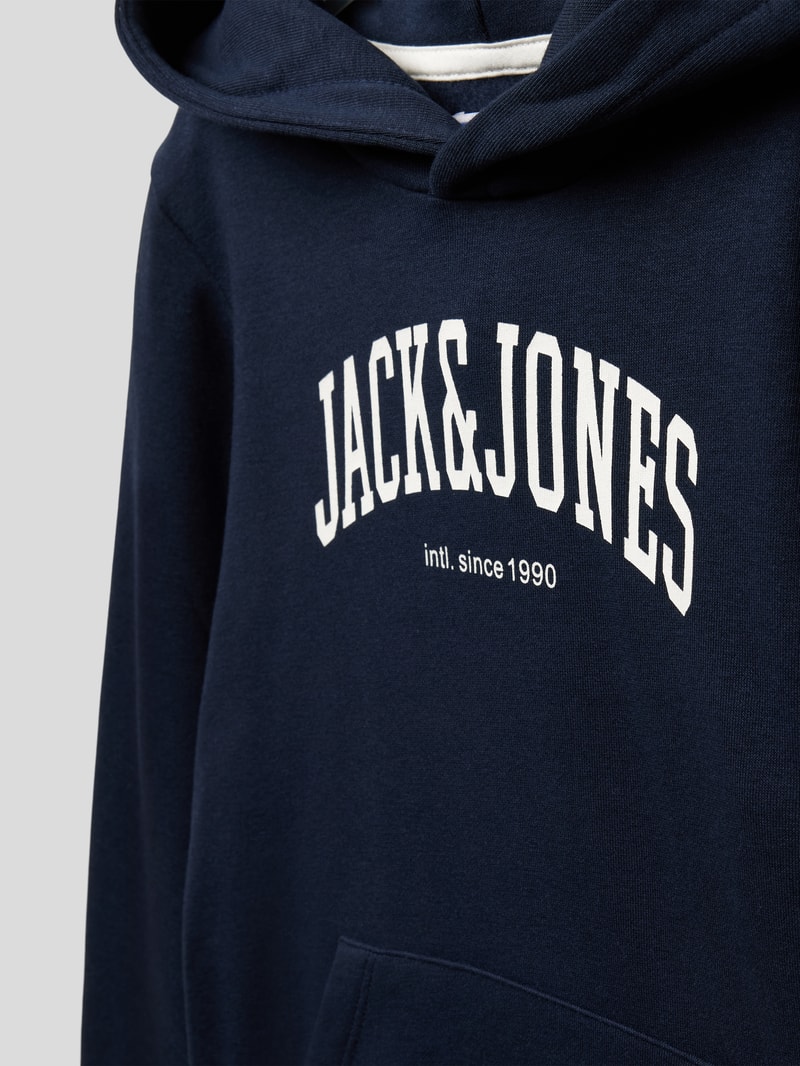 Hoodie in melierter Optik Modell 'EJOSH' in marineblau