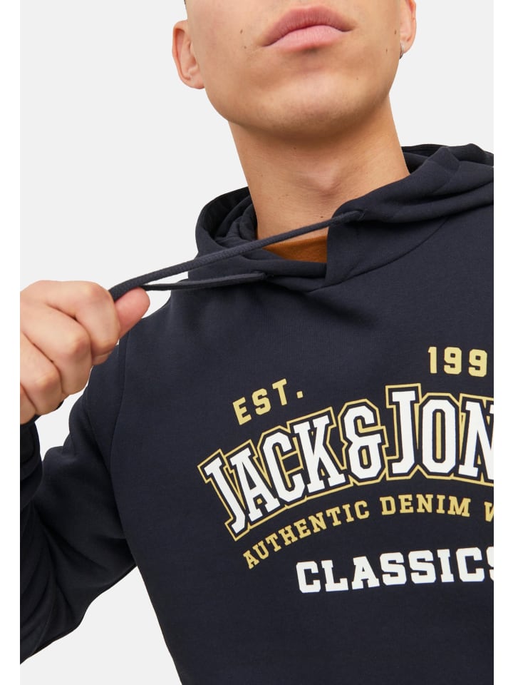 Jack & Jones Hoodie 'Logo' in dunkelblau günstig kaufen