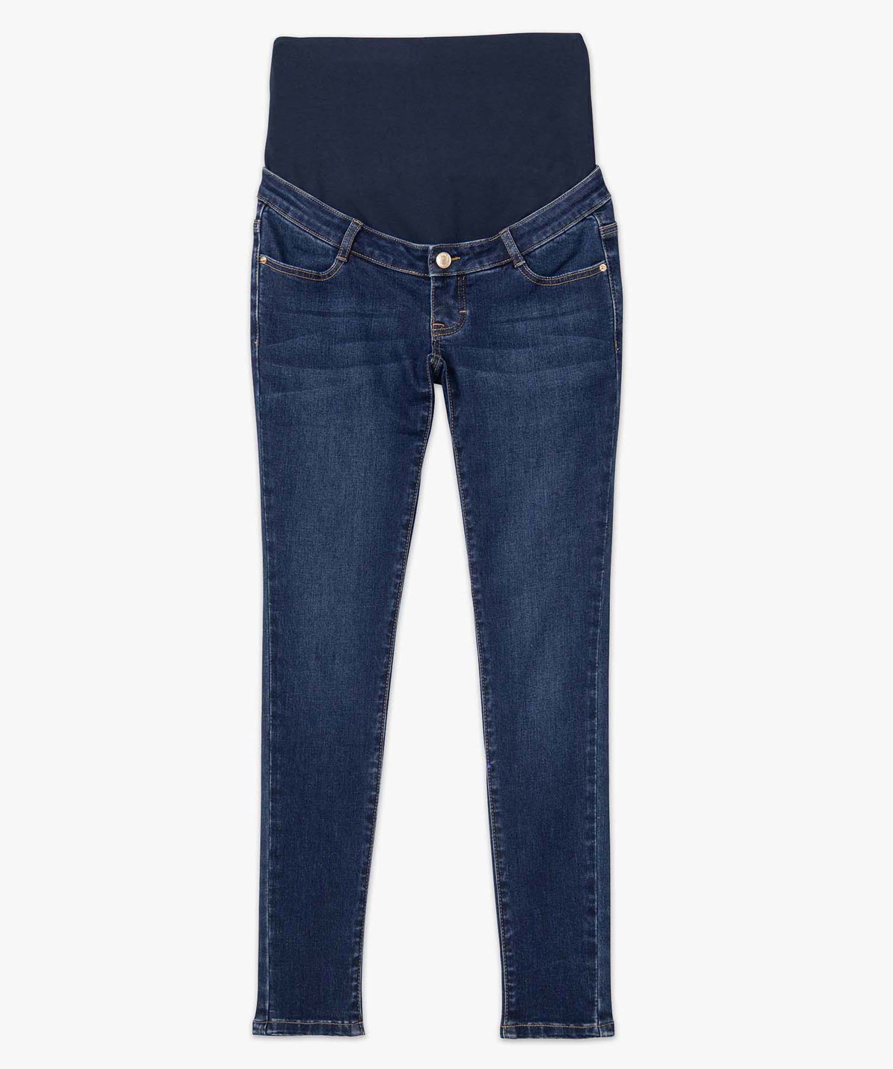 Jean de grossesse coupe Skinny avec bandeau haut brut | GEMO