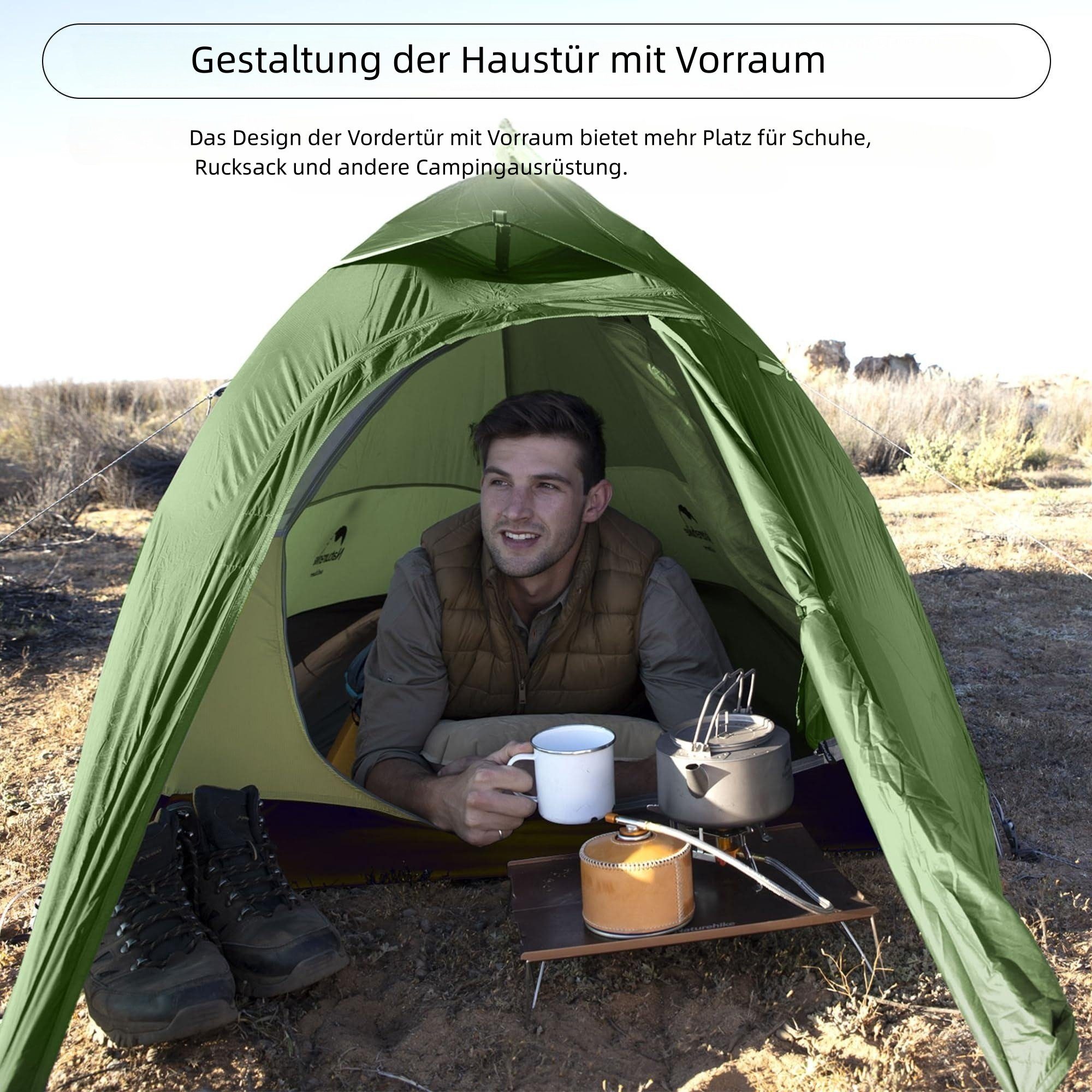 Naturehike Kuppelzelt Einzelzelt Ultraleichte Zelt Wasserdicht, Personen: 1
