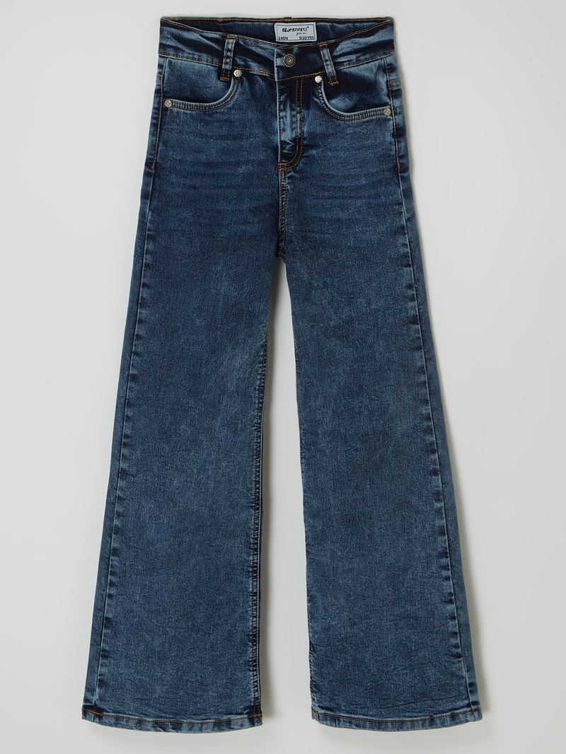 Wide Leg Jeans mit Stretch-Anteil in blau