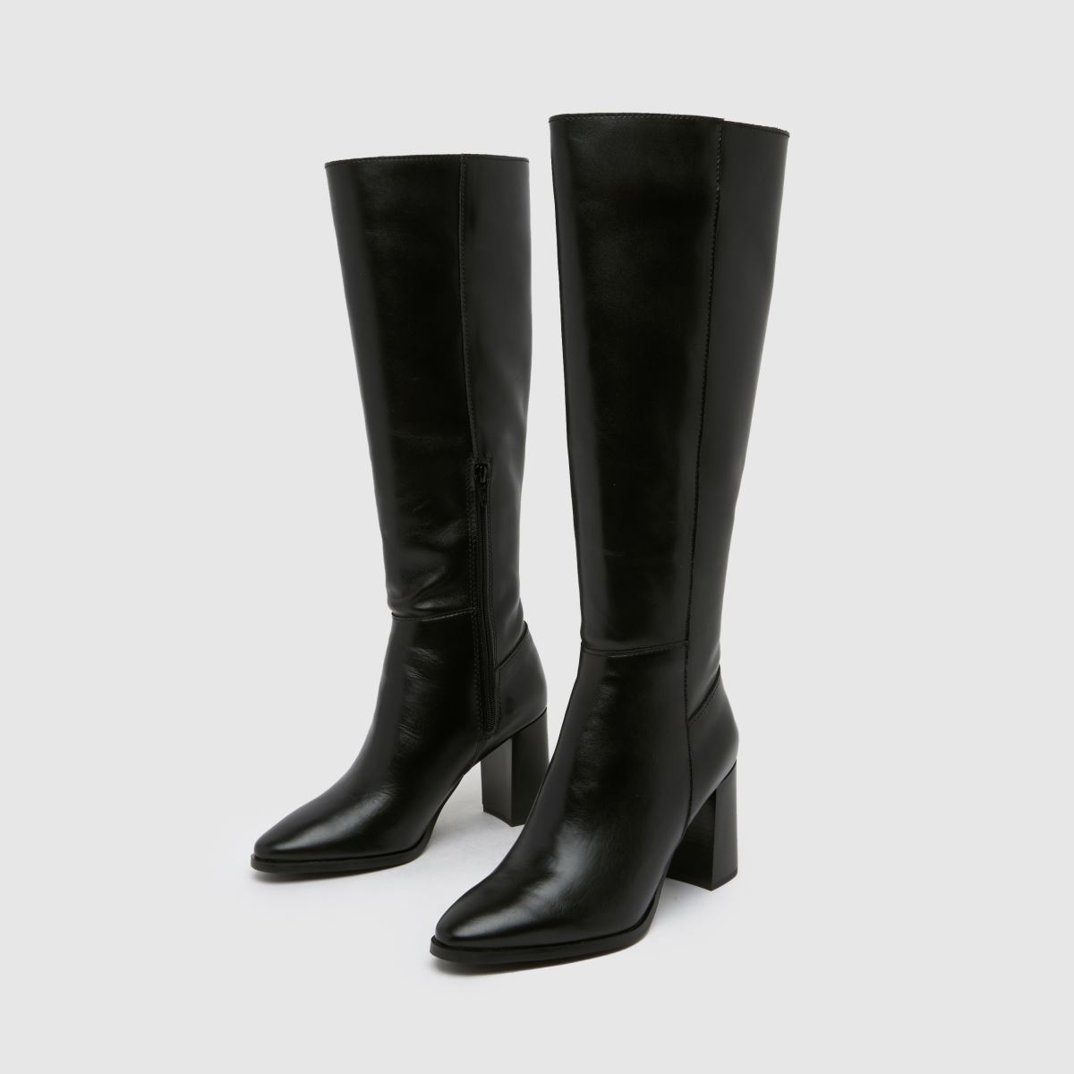 Schuh Dami bőr térdig érő csizma fekete színben