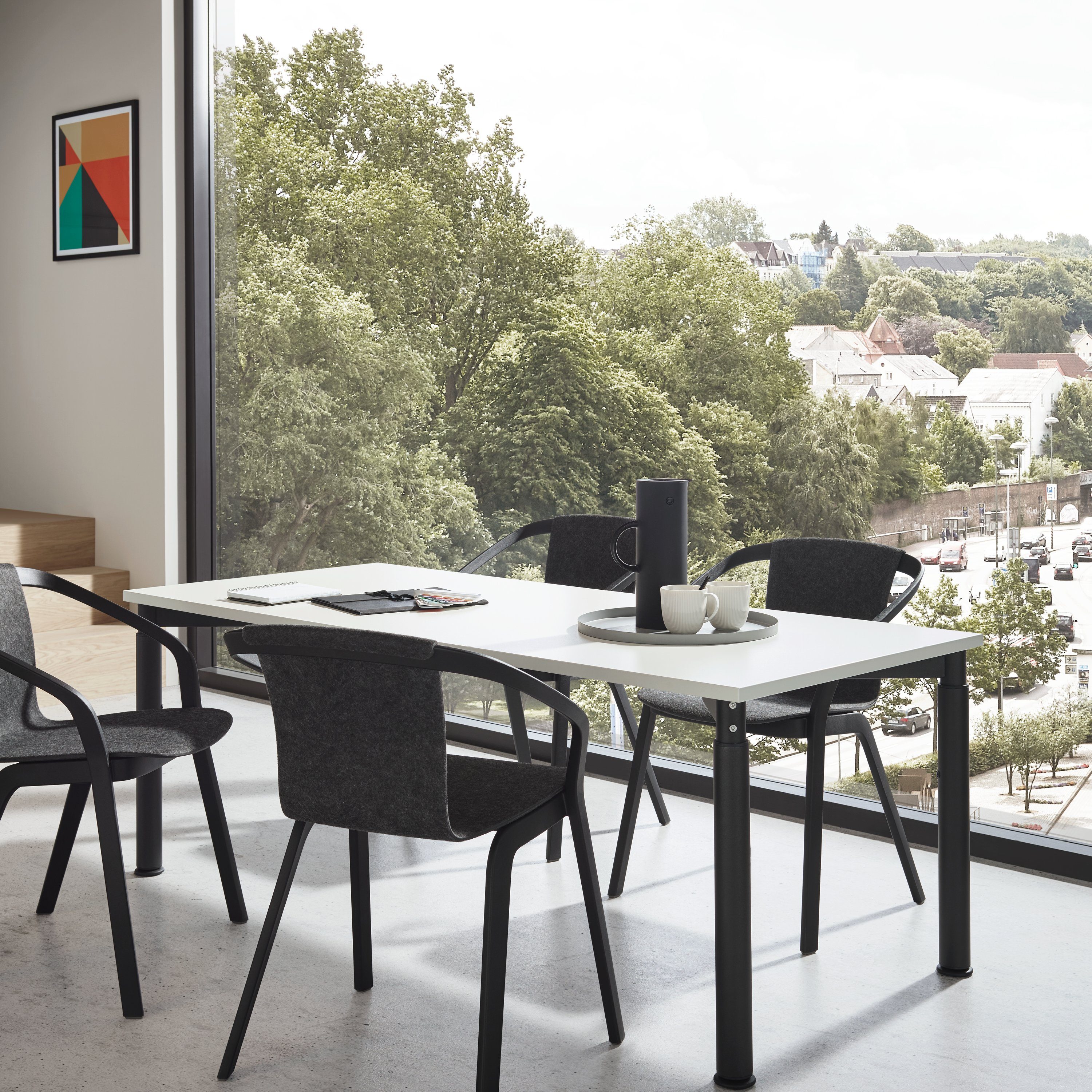 boho office® Schreibtischplatte, Tischplatte in Lichtgrau - 120 x 80 cm - 25mm stark - pflegeleicht
