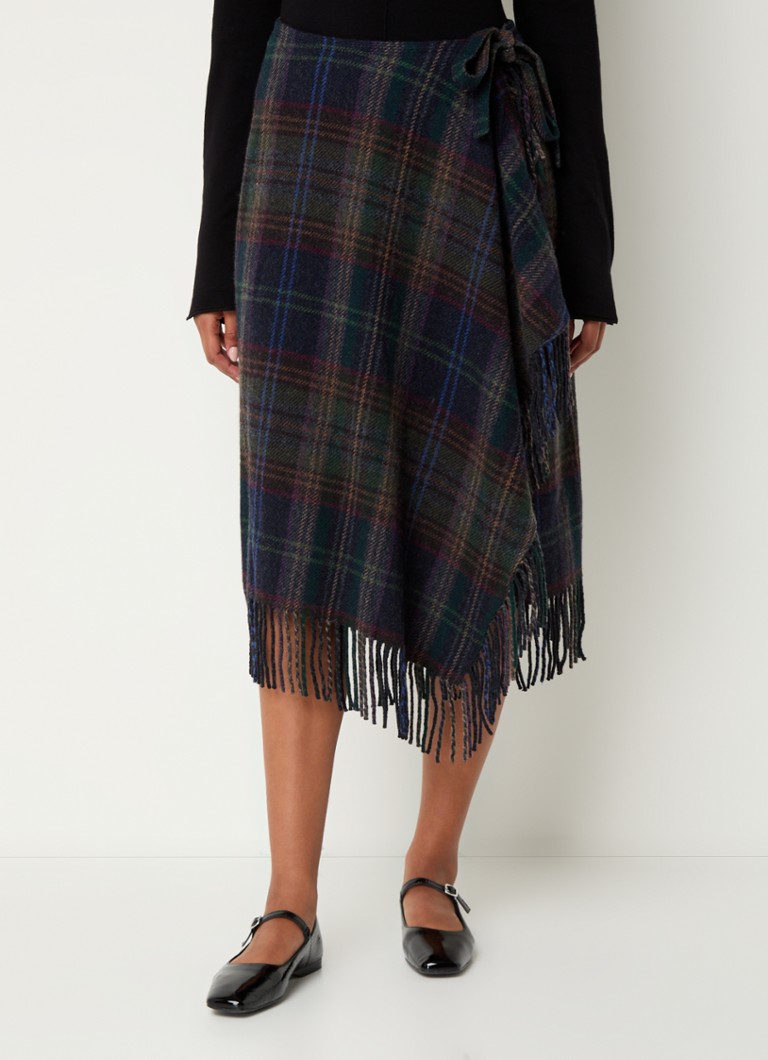 Fustă midi din amestec de lână cu carouri Leonna de la Ralph Lauren