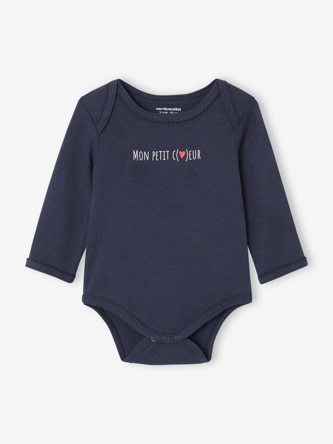 Vertbaudet Bio-Kollektion: 5er-Pack Baby Schlupfbodys Oeko-Tex - nachtblau