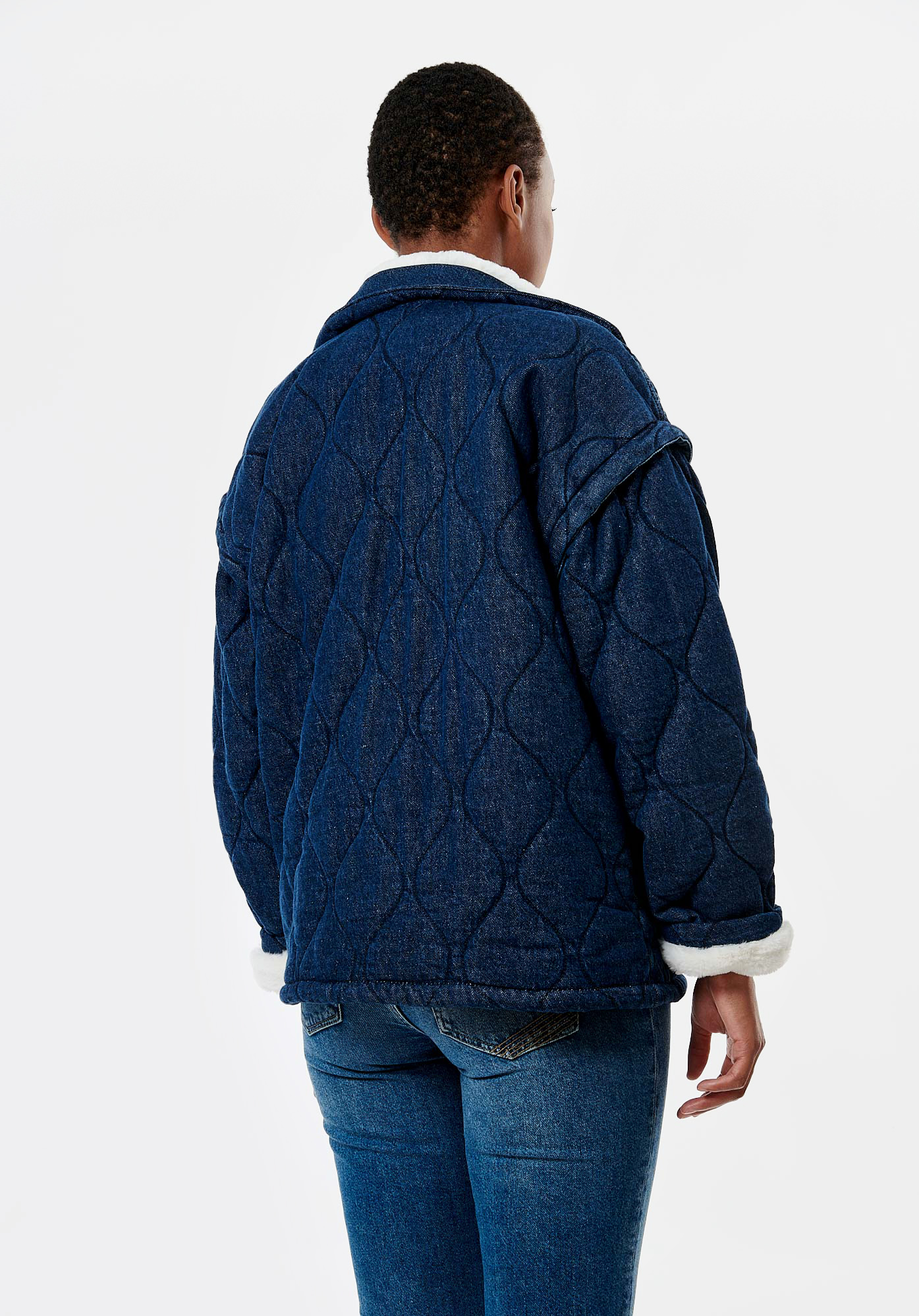 DAISY  Veste en jean fourrée femme